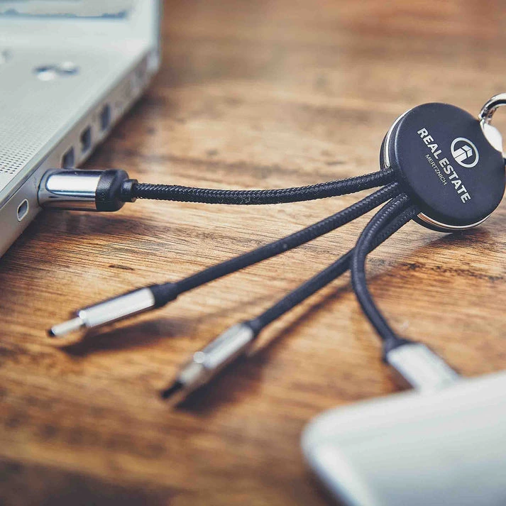 MagCable® 3in1 LED Short – Multi-Ladekabel mit beidseitigem LED-Logo