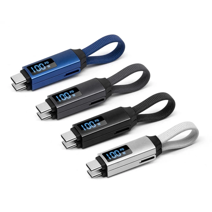 MagCable® 3in1 Short Display – Schnelllade- und Datentransferkabel mit Watt-Display