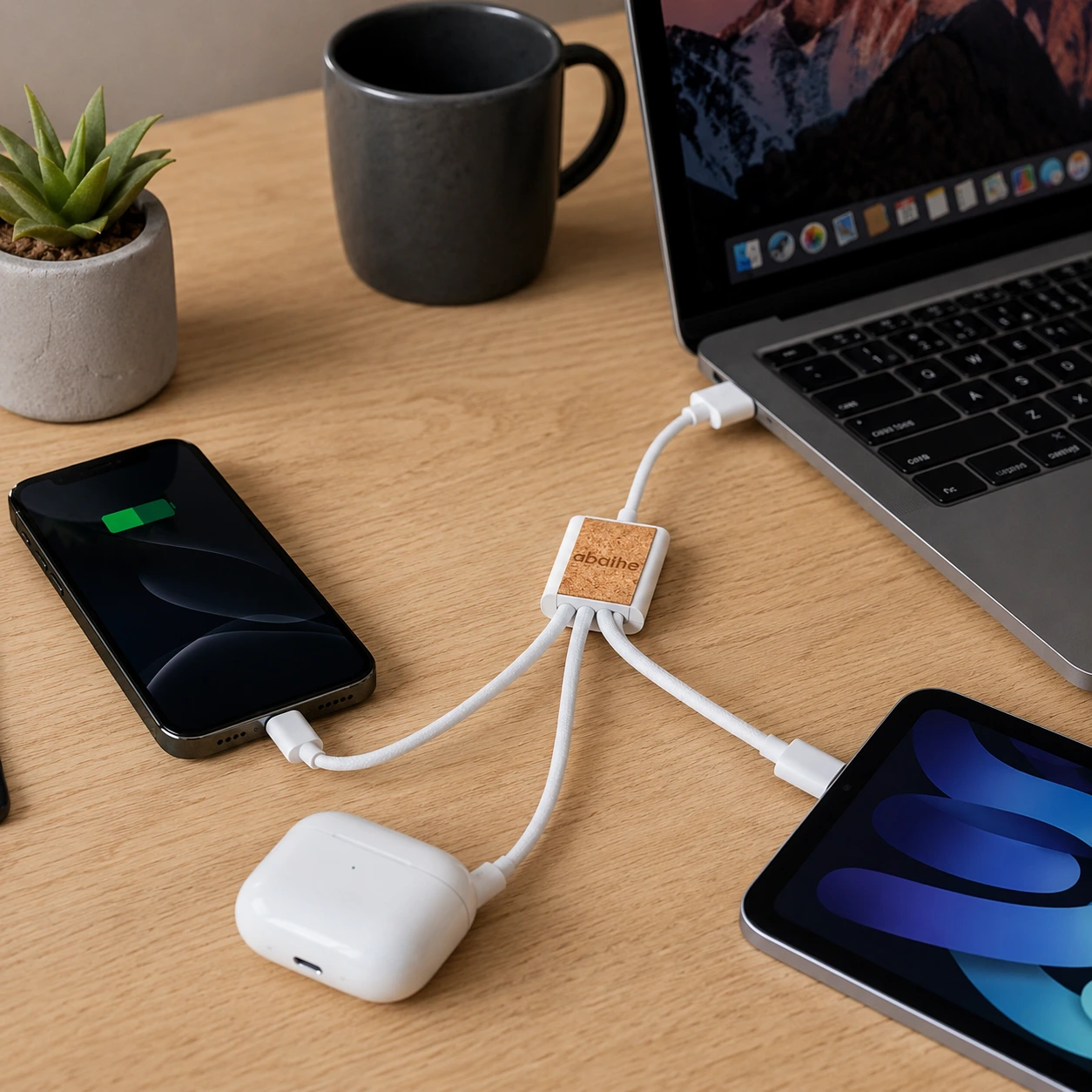 MagCable® 4in1 Cork Short – 60W Schnelllade- und Datenkabel aus Kork