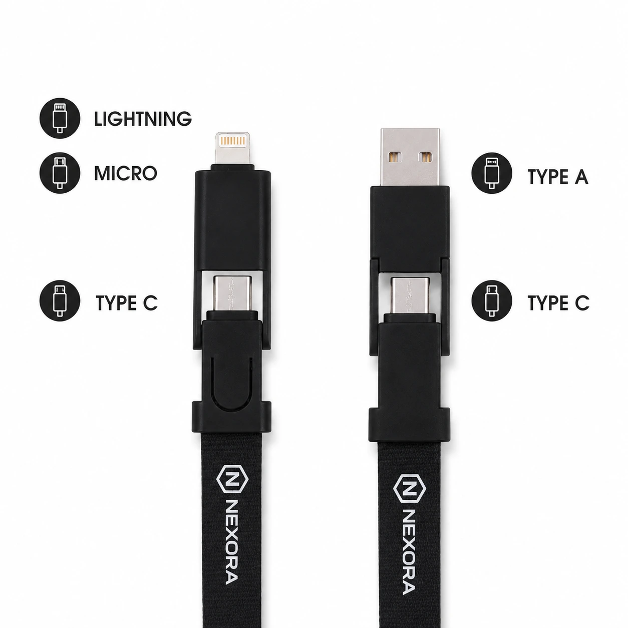 MagCable® 5in1 Flat Lanyard – Multi-Ladekabel mit Lanyard-Funktion