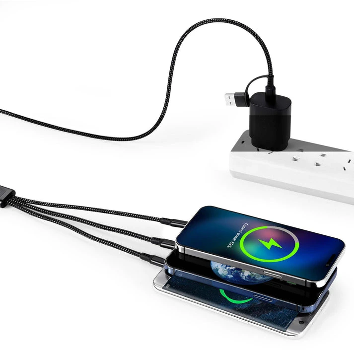 MagCable® 5in1 LED Braided – Schnelllade- und Datentransferkabel mit Leuchtlogo