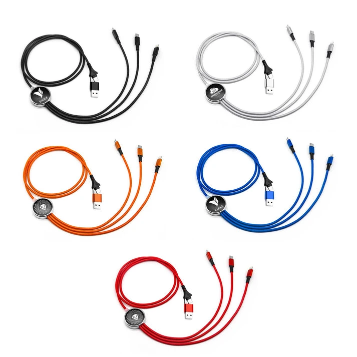 MagCable® 5in1 LED Long Easy – Multi-Ladekabel mit LED-Logo