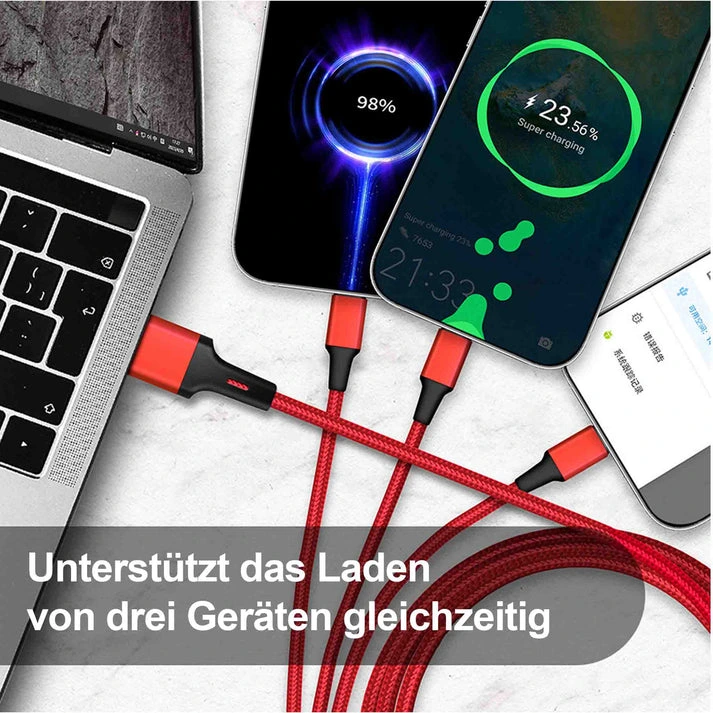 MagCable® 5in1 LED Long Easy – Multi-Ladekabel mit LED-Logo