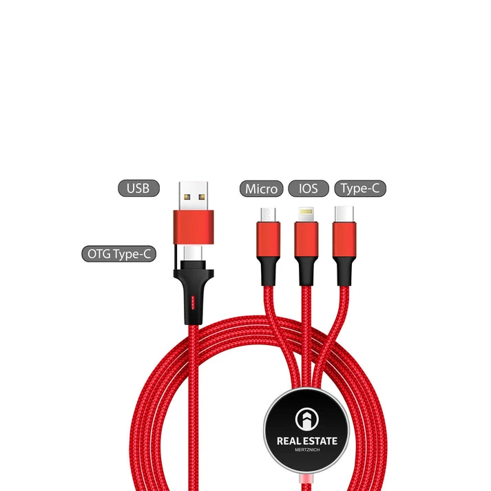 MagCable® 5in1 LED Long Easy – Multi-Ladekabel mit LED-Logo