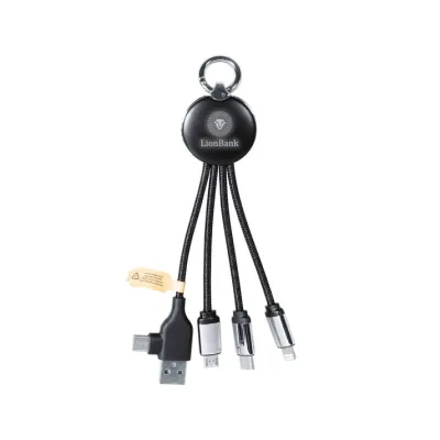 MagCable® 5in1 LED Short – rPET Multi-Ladekabel mit LED-Logo