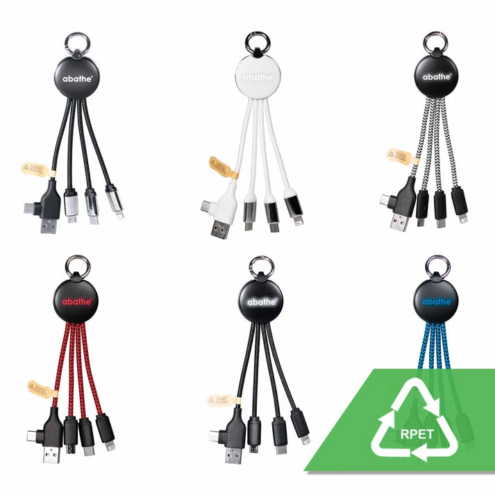 MagCable® 5in1 LED Short – rPET Multi-Ladekabel mit LED-Logo
