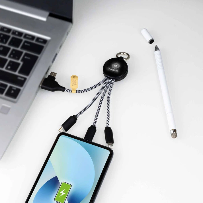 MagCable® 5in1 LED Short – rPET Multi-Ladekabel mit LED-Logo