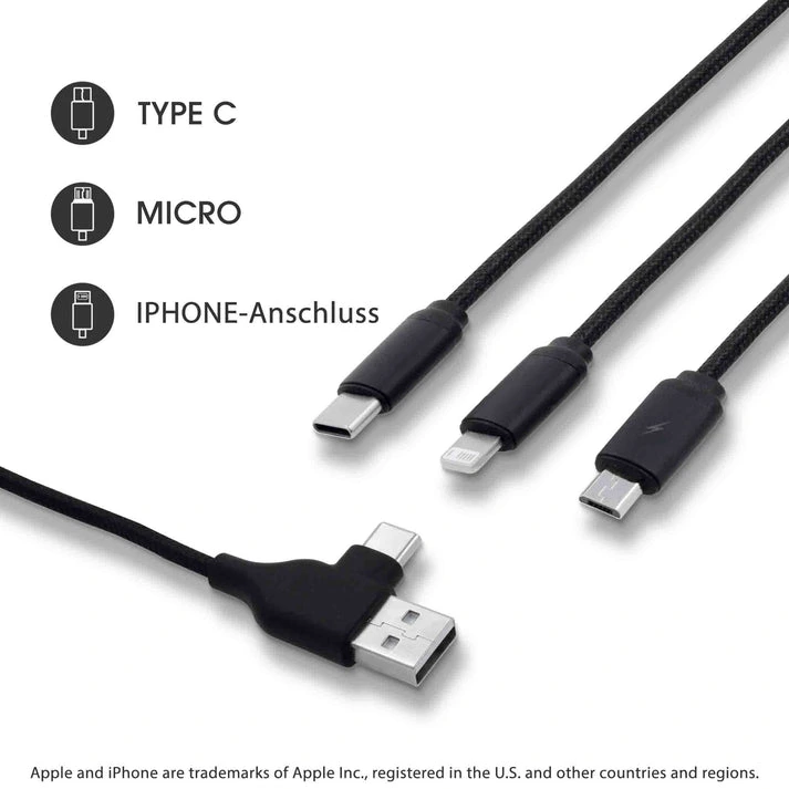 MagCable® 5in1 LED Short – rPET Multi-Ladekabel mit LED-Logo