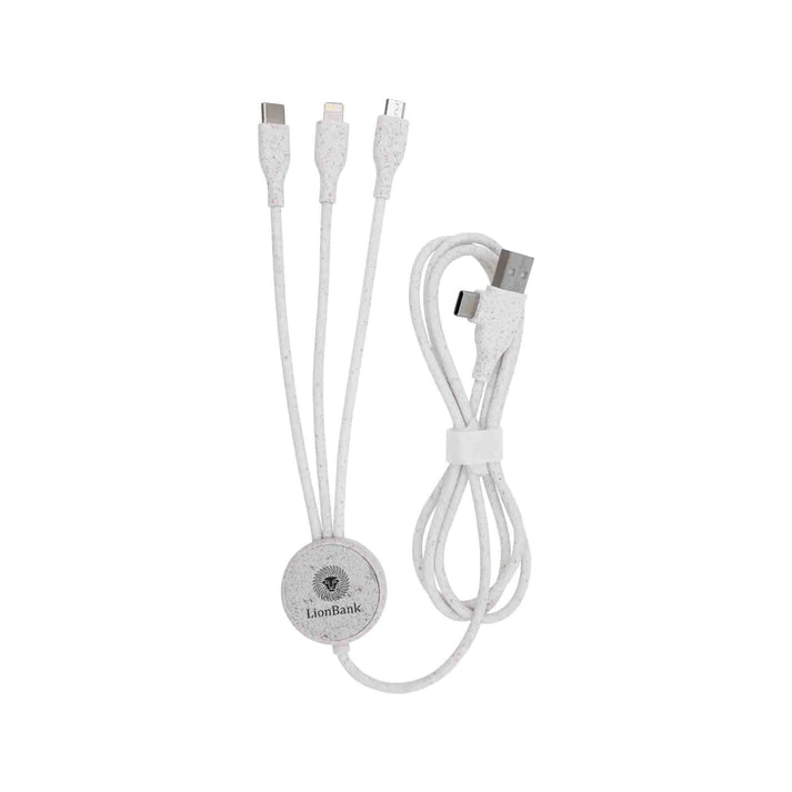 MagCable® 5in1 Wheat Long – Nachhaltiges ECO Multi-Ladekabel aus Weizenstroh