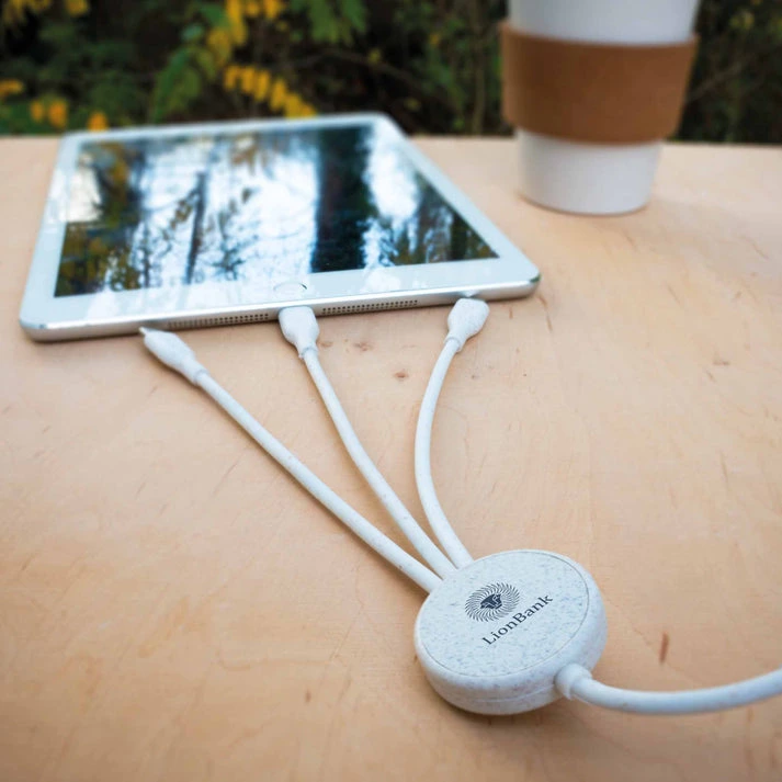 MagCable® 5in1 Wheat Long – Nachhaltiges ECO Multi-Ladekabel aus Weizenstroh