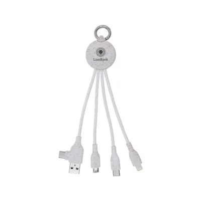 MagCable® 5in1 Wheat Short – Nachhaltiges ECO Multi-Ladekabel aus Weizenstroh