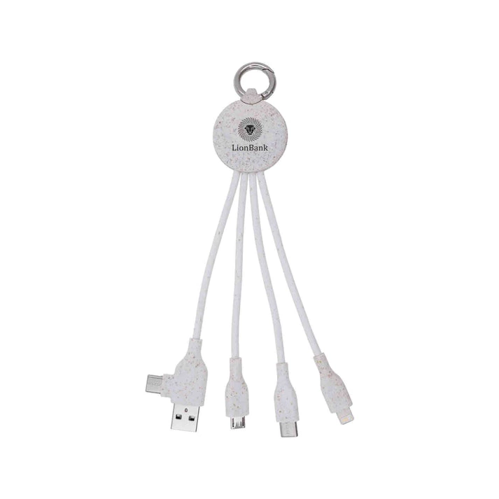 MagCable® 5in1 Wheat Short – Nachhaltiges ECO Multi-Ladekabel aus Weizenstroh