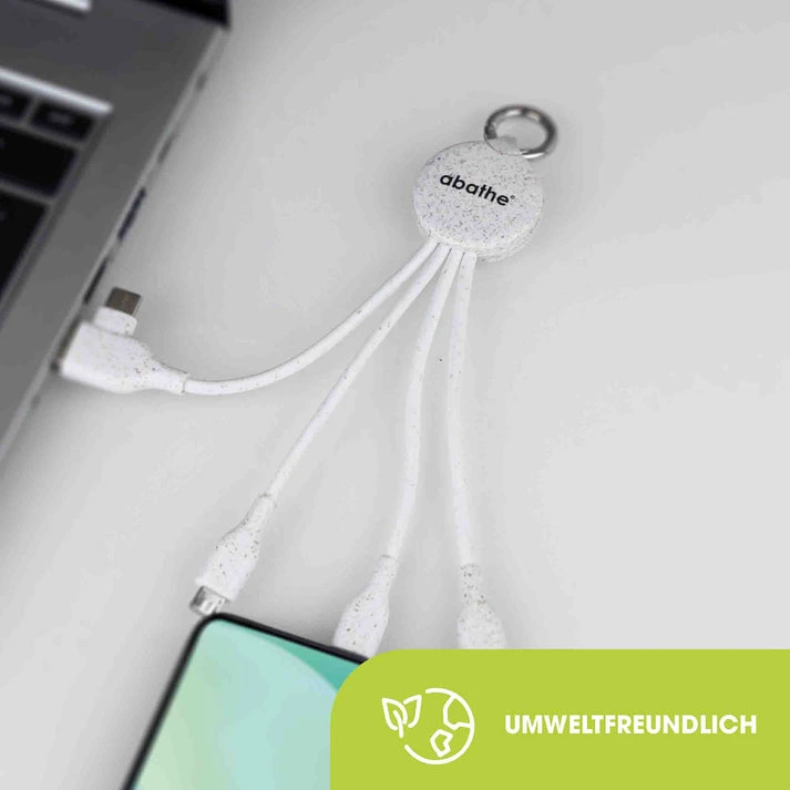 MagCable® 5in1 Wheat Short – Nachhaltiges ECO Multi-Ladekabel aus Weizenstroh