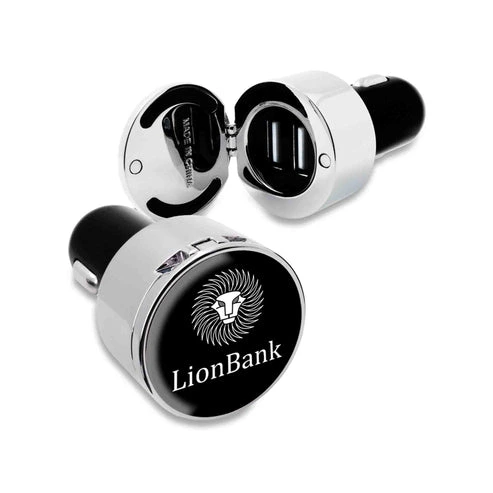 MagCar® Round – USB Auto-Ladegerät mit Dual-USB und Doming