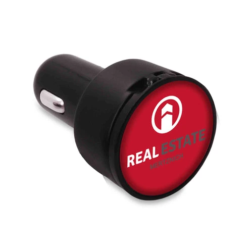 MagCar® Round – USB Auto-Ladegerät mit Dual-USB und Doming