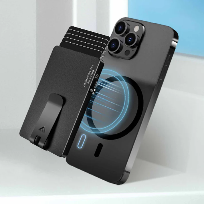 Magnetisches RFID-Kartenetui mit Kartenauswurf für Smartphones „MagCard Phone“