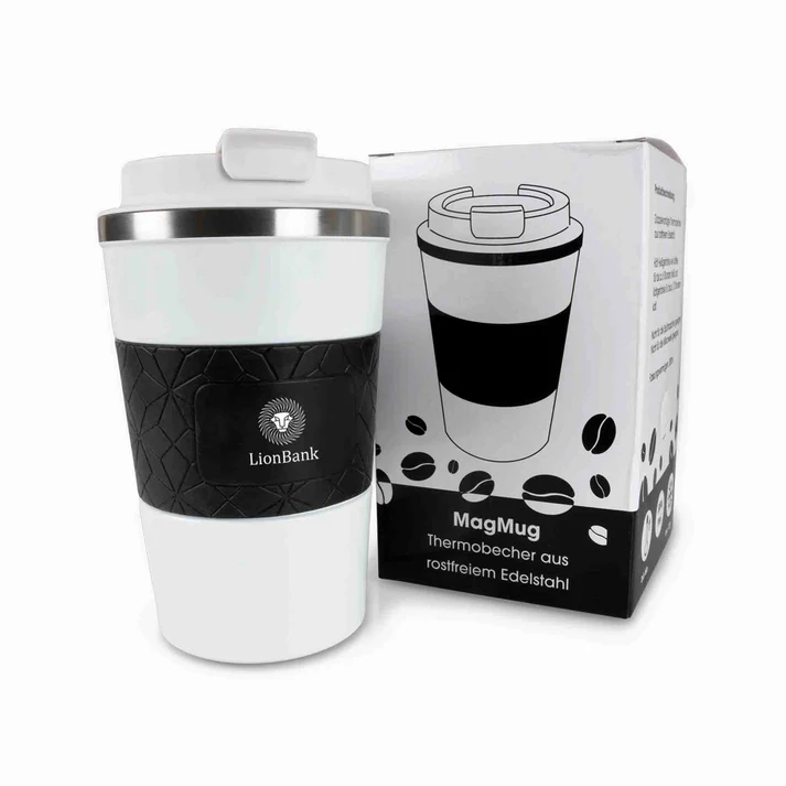 MagCup „Style“ Edelstahl-Thermobecher mit Silikonmanschette