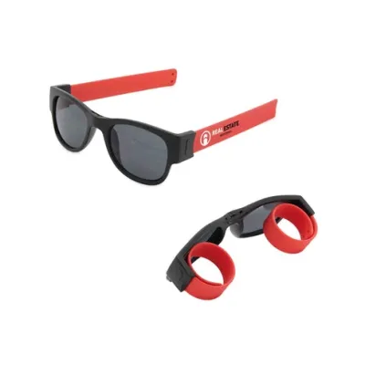 MagEye® – Faltbare Sonnenbrille mit Wickelbügel und Logo-Druck