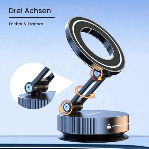 MagHolder® Metal – Premium MagSafe Handyhalterung aus Metall mit Vakuum-Saugnapf
