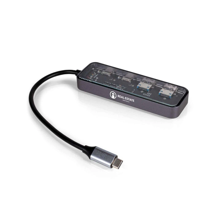 MagHub® Transparent – USB-C Hub mit 4 Ports aus Metall