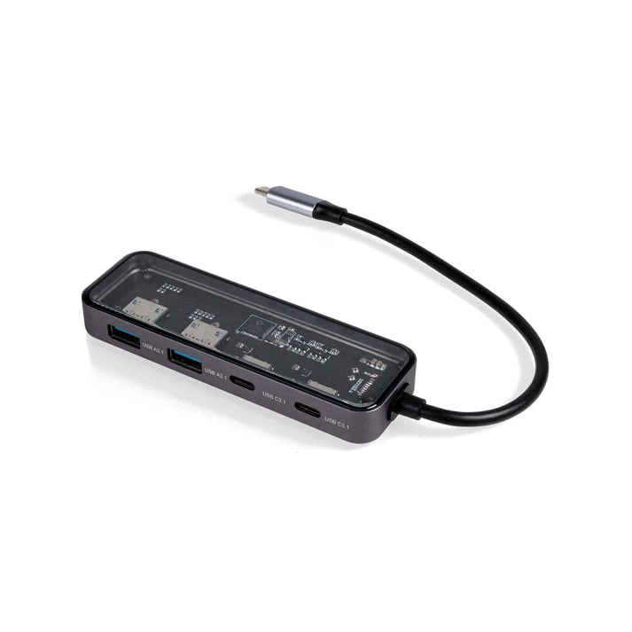 MagHub® Transparent – USB-C Hub mit 4 Ports aus Metall