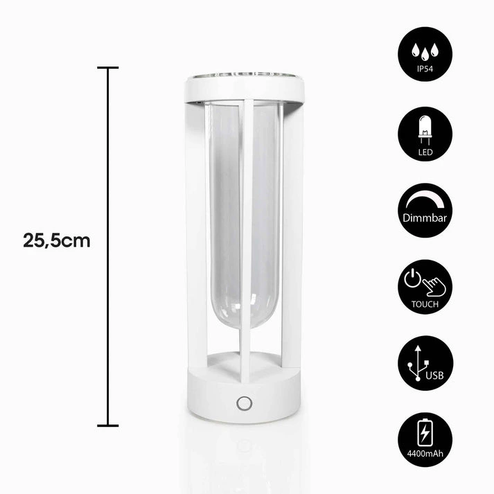 MagLED® Vase – LED-Akku Tischleuchte mit integrierter Blumenvase