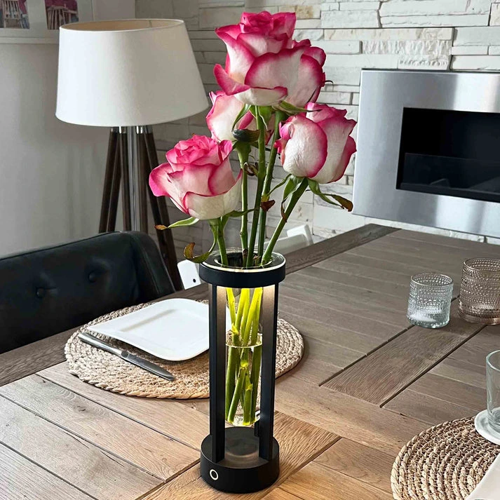 MagLED® Vase – LED-Akku Tischleuchte mit integrierter Blumenvase