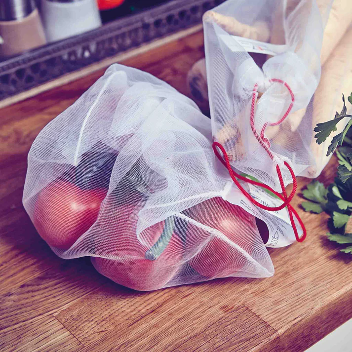 MagMesh® – Wiederverwendbarer RPET Obst- und Gemüsebeutel mit Kordelzug & Werbedruck