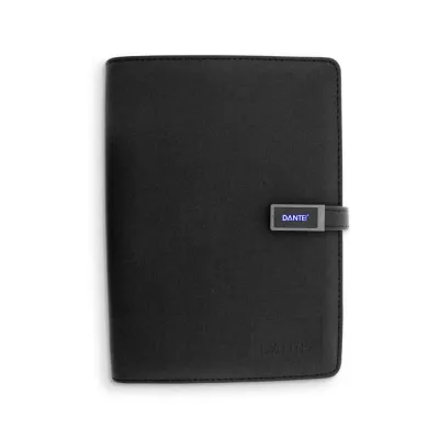 MagNote® LED Style – A5 Business-Notizbuch aus PU-Leder mit 8.000 mAh Powerbank, LED-Logo & optionalem Wireless Charger