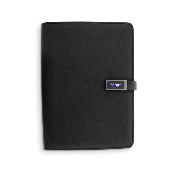 MagNote® LED Style – A5 Business-Notizbuch aus PU-Leder mit 8.000 mAh Powerbank, LED-Logo & optionalem Wireless Charger