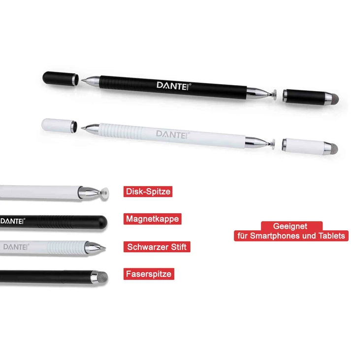 MagPen® Metal Magnet – 3-in-1 Touchpen mit Kugelschreiber und Magnetkappen