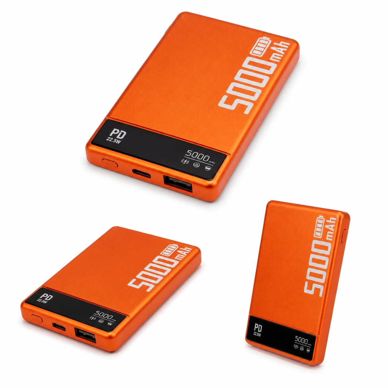 MagPower 3in1 "Slim" 5.000mAh Powerbank mit TFT-Display