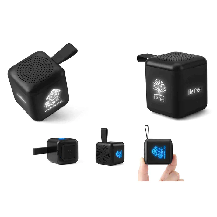 MagSpeaker® 3LED – Bluetooth® 5.0 Lautsprecher mit 3 LED-Logos, Selfie-Funktion & Lasergravur