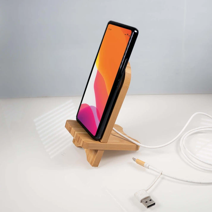 MagStand® Wire Wood – Bambus Smartphone-Ständer mit Wireless Charger