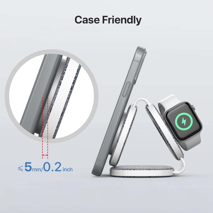 MagWire® 3in1 Fabric – Faltbares Wireless-Ladegerät mit MagSafe & Stoffoberfläche
