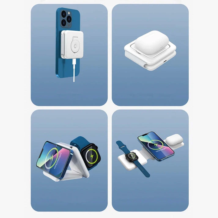 MagWire® 3in1 Fold – Faltbares Wireless-Ladegerät für Smartphone, Apple Watch & AirPods