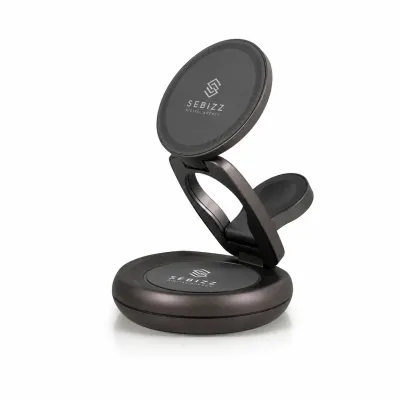 MagWire® 3in1 Round – Faltbares 3-in-1 Wireless-Ladegerät mit MagSafe, 15 W & RGB-Ladering