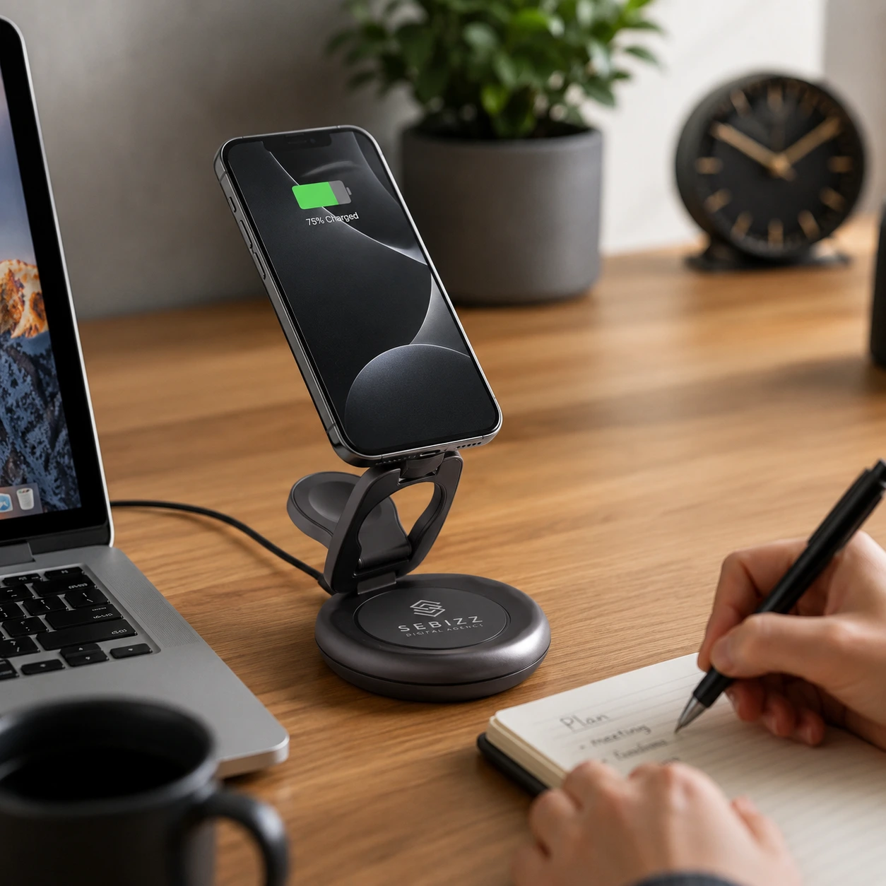 MagWire® 3in1 Round – Faltbares 3-in-1 Wireless-Ladegerät mit MagSafe, 15 W & RGB-Ladering