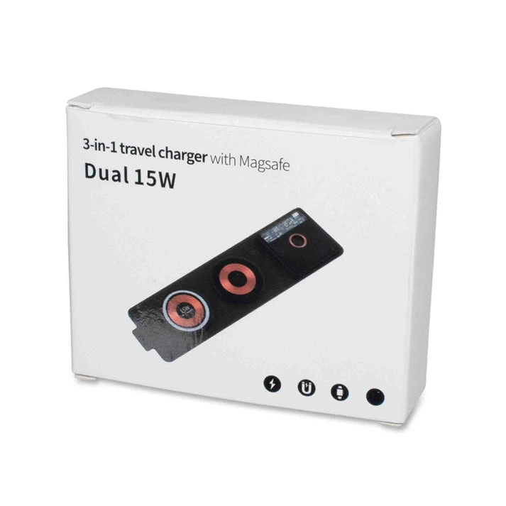 MagWire® 3in1 Transparent Travel – Faltbares Wireless-Ladegerät mit MagSafe