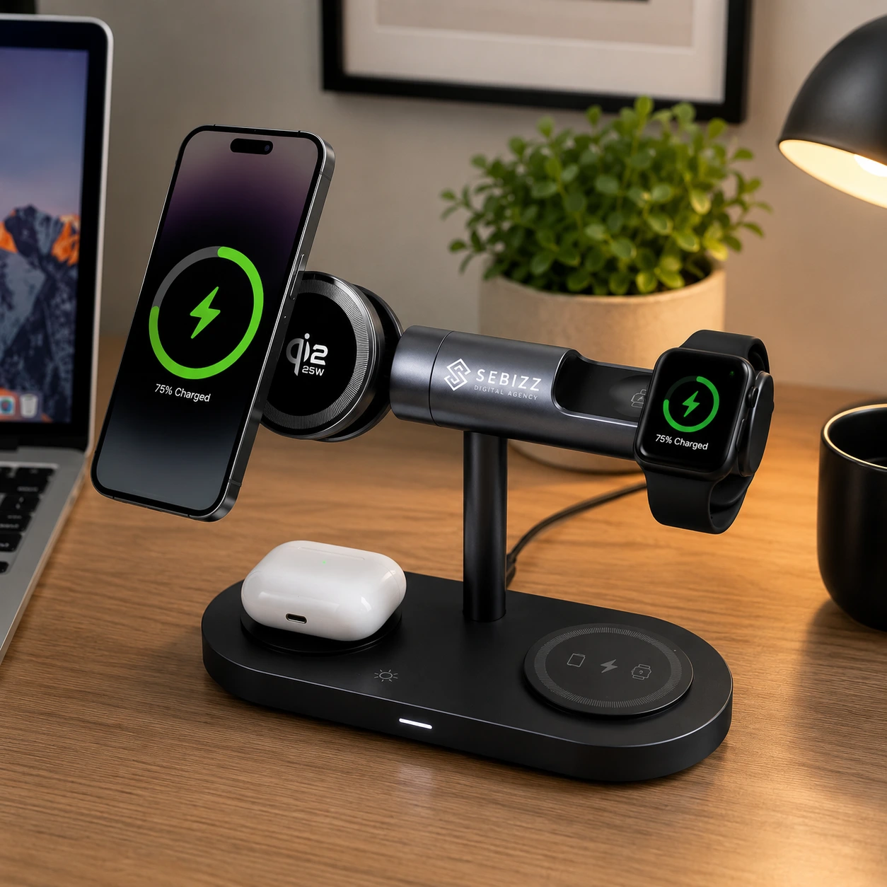 MagWire® 4in1 Cool – Exklusives 4-in-1 Qi2 Wireless-Ladegerät mit MagSafe, 25 W & LED-Ambientebeleuchtung