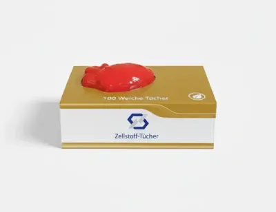 MediShape 3D Herz-Taschentuchbox – Anatomisches Design (175 × 115 × 55 mm)