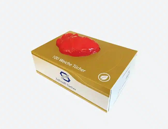 MediShape 3D Herz-Taschentuchbox – Anatomisches Design (175 × 115 × 55 mm)