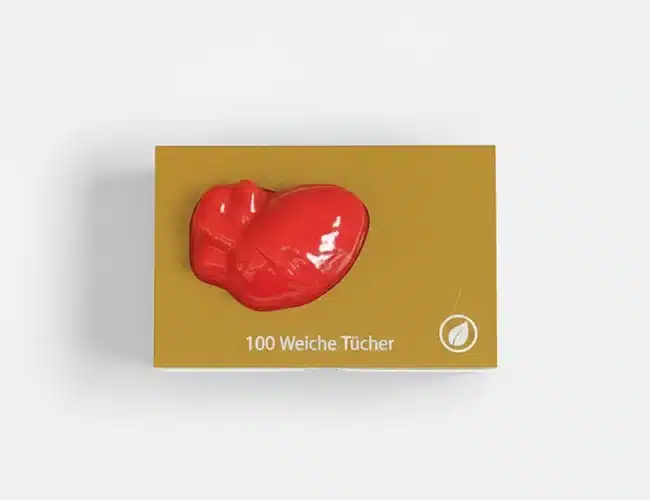 MediShape 3D Herz-Taschentuchbox – Anatomisches Design (175 × 115 × 55 mm)
