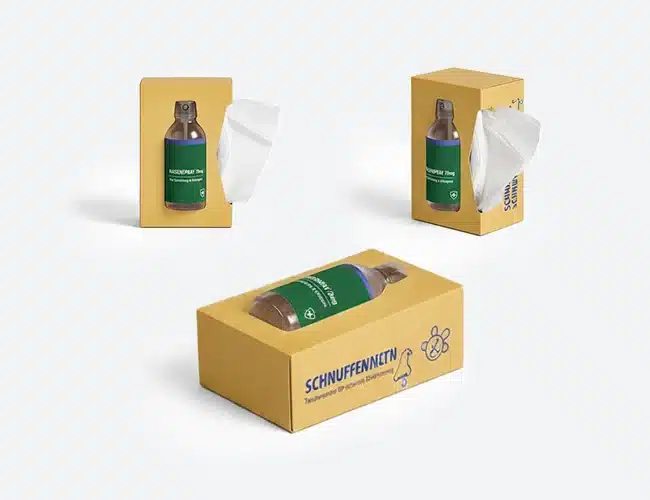 MediShape 3D Sirupflaschen-Taschentuchbox (175 × 115 × 55 mm)