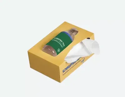 MediShape 3D Sirupflaschen-Taschentuchbox (175 × 115 × 55 mm)