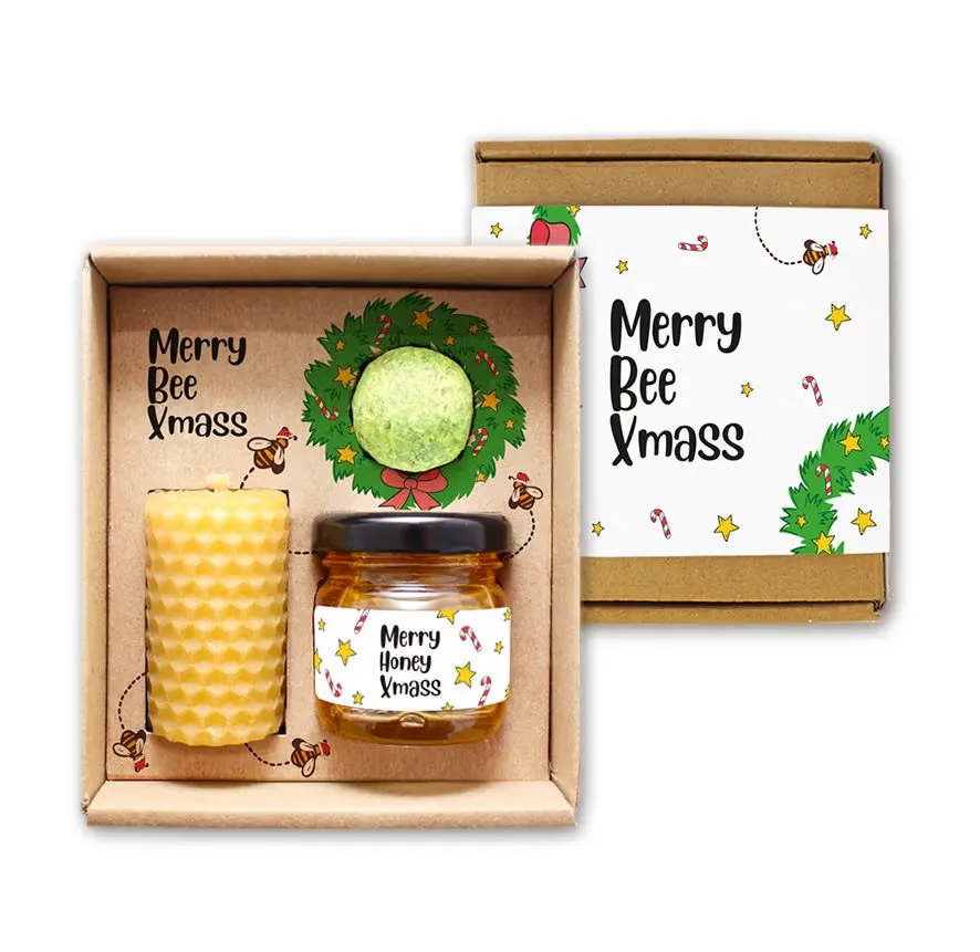 BeeLove Compact Geschenkset – Honig, Bienenwachskerze & Samenkugel