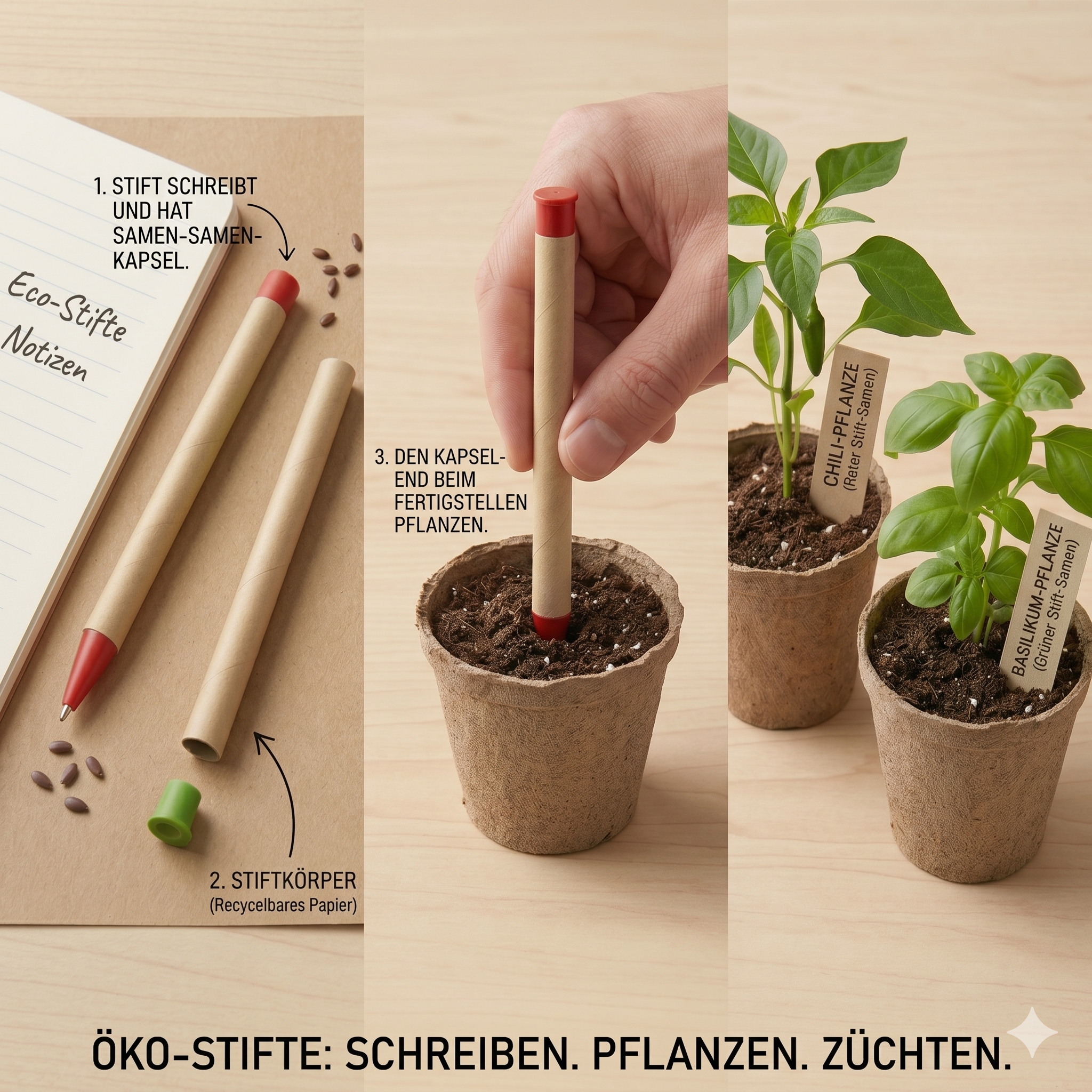 Steppen Bio-Kugelschreiber – Fir Tree Pencil mit Samenfach