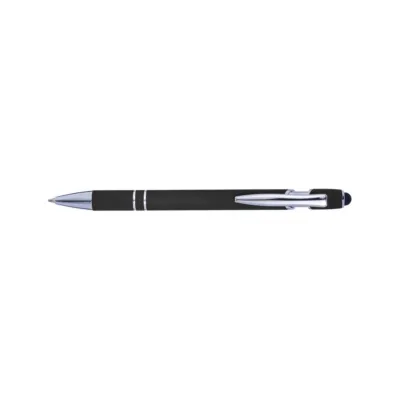 Kugelschreiber Primo Stylus – Aluminium-Kugelschreiber mit Soft-Touch-Oberfläche und Touchpen