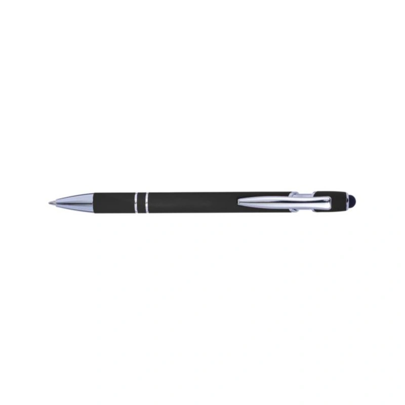 Kugelschreiber Primo Stylus – Aluminium-Kugelschreiber mit Soft-Touch-Oberfläche und Touchpen