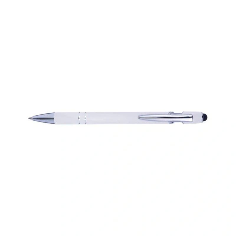 Kugelschreiber Primo Stylus – Aluminium-Kugelschreiber mit Soft-Touch-Oberfläche und Touchpen